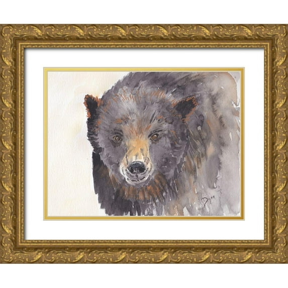 Dyer, Beverly 14x12 Gold Ornate Wood Framed with Double Matting Museum Art Print Titled - Bear