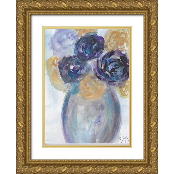 Dyer, Beverly 14x18 Gold Ornate Wood Framed with Double Matting Museum Art Print Titled - Soft florals 2018 Tranquility