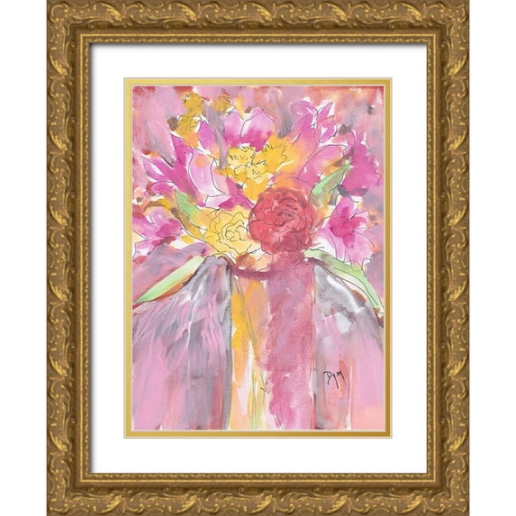 Dyer, Beverly 14x18 Gold Ornate Wood Framed with Double Matting Museum Art Print Titled - Sunny Posey