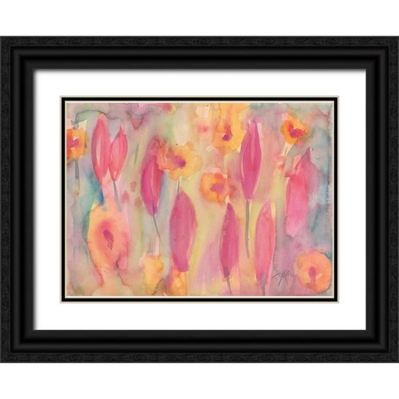 Dyer, Beverly 18x14 Black Ornate Wood Framed with Double Matting Museum Art Print Titled - Snow Flowers II