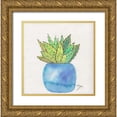 thumbnail image 1 of Dyer, Beverly 20x20 Gold Ornate Wood Framed with Double Matting Museum Art Print Titled - Cactus Pot II, 1 of 4