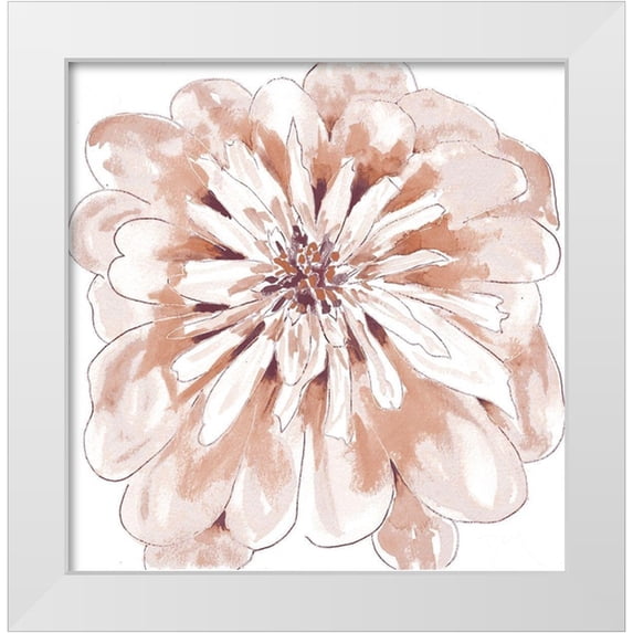 Dyer, Beverly 20x20 White Modern Wood Framed Museum Art Print Titled - Blush Peony