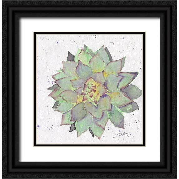 Dyer, Beverly 20x21 Black Ornate Wood Framed with Double Matting Museum Art Print Titled - Cactus 1