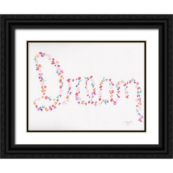 Dyer, Beverly 24x19 Black Ornate Wood Framed with Double Matting Museum Art Print Titled - Floral Dream 1