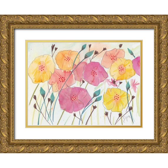 Dyer, Beverly 24x19 Gold Ornate Wood Framed with Double Matting Museum Art Print Titled - Spring Party II