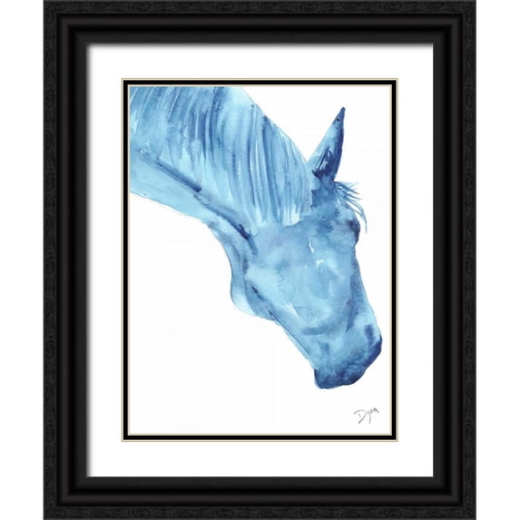 Dyer, Beverly 25x32 Black Ornate Wood Framed with Double Matting Museum Art Print Titled - Blue Lacey Thick