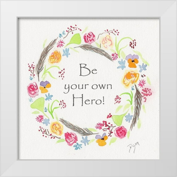 Dyer, Beverly 26x26 White Modern Wood Framed Museum Art Print Titled - Hero Wreath