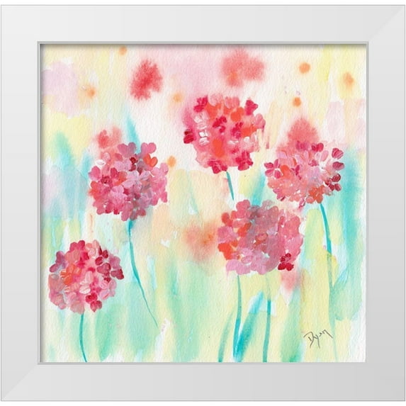 Dyer, Beverly 27x26 White Modern Wood Framed Museum Art Print Titled - Blushing Meadow I