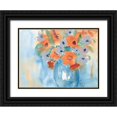 thumbnail image 1 of Dyer, Beverly 32x25 Black Ornate Wood Framed with Double Matting Museum Art Print Titled - Orange Blue Bouquet, 1 of 4