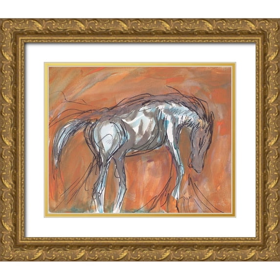 Dyer, Beverly 32x26 Gold Ornate Wood Framed with Double Matting Museum Art Print Titled - Southwest Horse