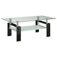 thumbnail image 1 of Dyer 1-shelf Rectangular Glass Top Coffee Table Black, 1 of 3