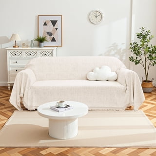 Dyfun Boho Reversible Loveseat Cover - Pet-Proof Chenille Sofa Protector & Decorative Throw for 2-Cushion Couches, 71"x118"