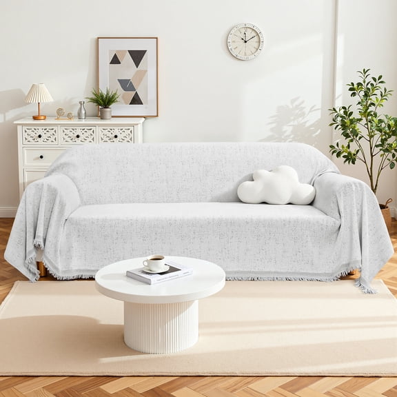 Dyfun Boho Reversible Oversized Sofa Cover -Pet-Proof Chenille Couch Protector & Decorative Throw for Sectionals, 71"x150"