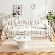 Dyfun Boho Reversible Oversized Sofa Cover -Pet-Proof Chenille Couch Protector & Decorative Throw for Sectionals, 71"x150"