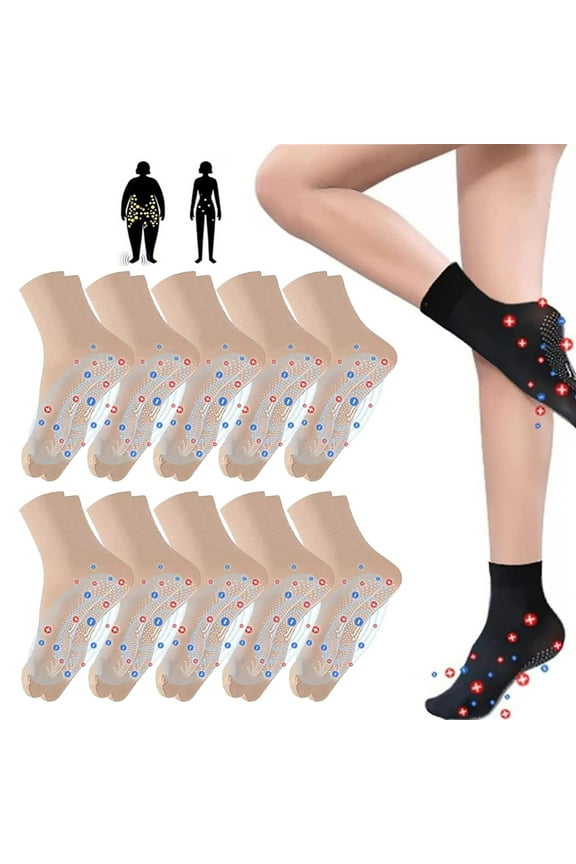 10 Pairs Tourmaline Body Shaping Stretch Socks Women Men Non Slip Crew Socks