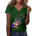 thumbnail image 1 of Dyfzdhu 250th Anniversary Usa Shirt T Shirts For Women Fashion American Flag Patriotic Heart 4th Of July Tops USA And Stripes V Neck Tee T Shirt, 1 of 4