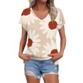 thumbnail image 1 of Dyfzdhu 250th Anniversary Usa Shirt T Shirts For Women Fashion Daily Casual V Neck Short Sleeve Tops Loose, 1 of 7