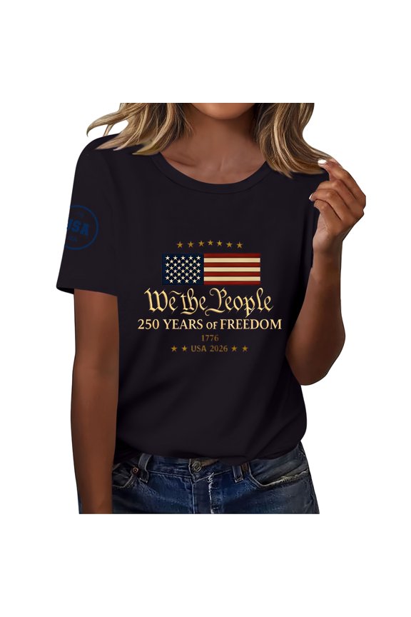 250th Anniversary Usa Shirt T Shirts For Women Fashion Fourth Of July For Summer USA Star Stripes Graphic Tees Memorial Day Outfit