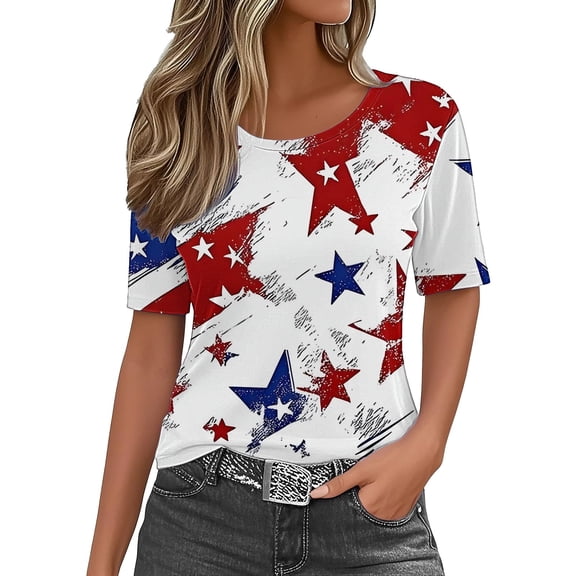 Dyfzdhu 250th Anniversary Usa Shirt T Shirts For Women Fashion Graphic Tees 4Th Of July V Neck American Flag Button Short Sleeve Independence Summer T Shirt