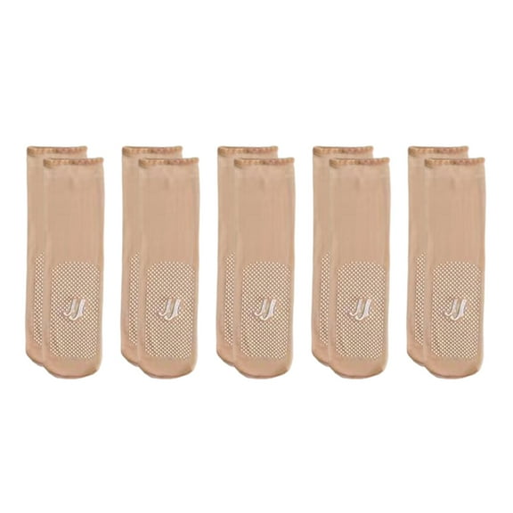 Dyfzdhu 5 Pairs Socks For Women Thin Seamless Non Slip Massage Bottom Short Silk Socks Mid Tube Socks
