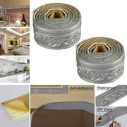 Dyfzdhu 8cm*2.25m Flexible Wall Molding Trim Self Adhesive 3D Foam Skirting Line Wall Sticker Edge Border