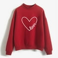 thumbnail image 1 of Dyfzdhu Autumn Winter Crew Neck Sweatshirts Women Heart Graphic Long Sleeve Pullover Sweater Red, 1 of 4
