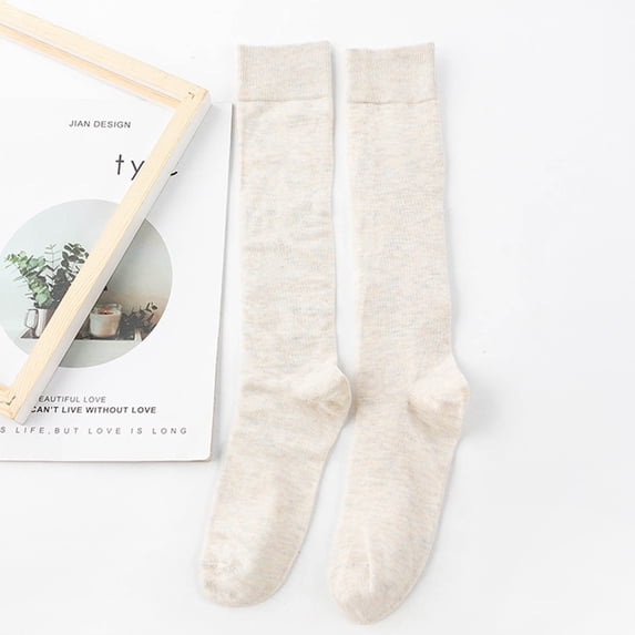 Dyfzdhu Autumn Winter Knee High Socks For Women Thickened Thermal Long Tube Socks Solid Color Crew Socks Heap Heap Socks