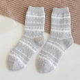 thumbnail image 1 of Dyfzdhu Autumn Winter Socks For Women Casual Stripe Thickened Mid Tube Socks Thermal Crew Socks, 1 of 3