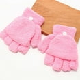 thumbnail image 1 of Dyfzdhu Besufy Women Winter Warmer Gloves Coral Fleece Hand Wrist Fingerless Mitten Pink, 1 of 1