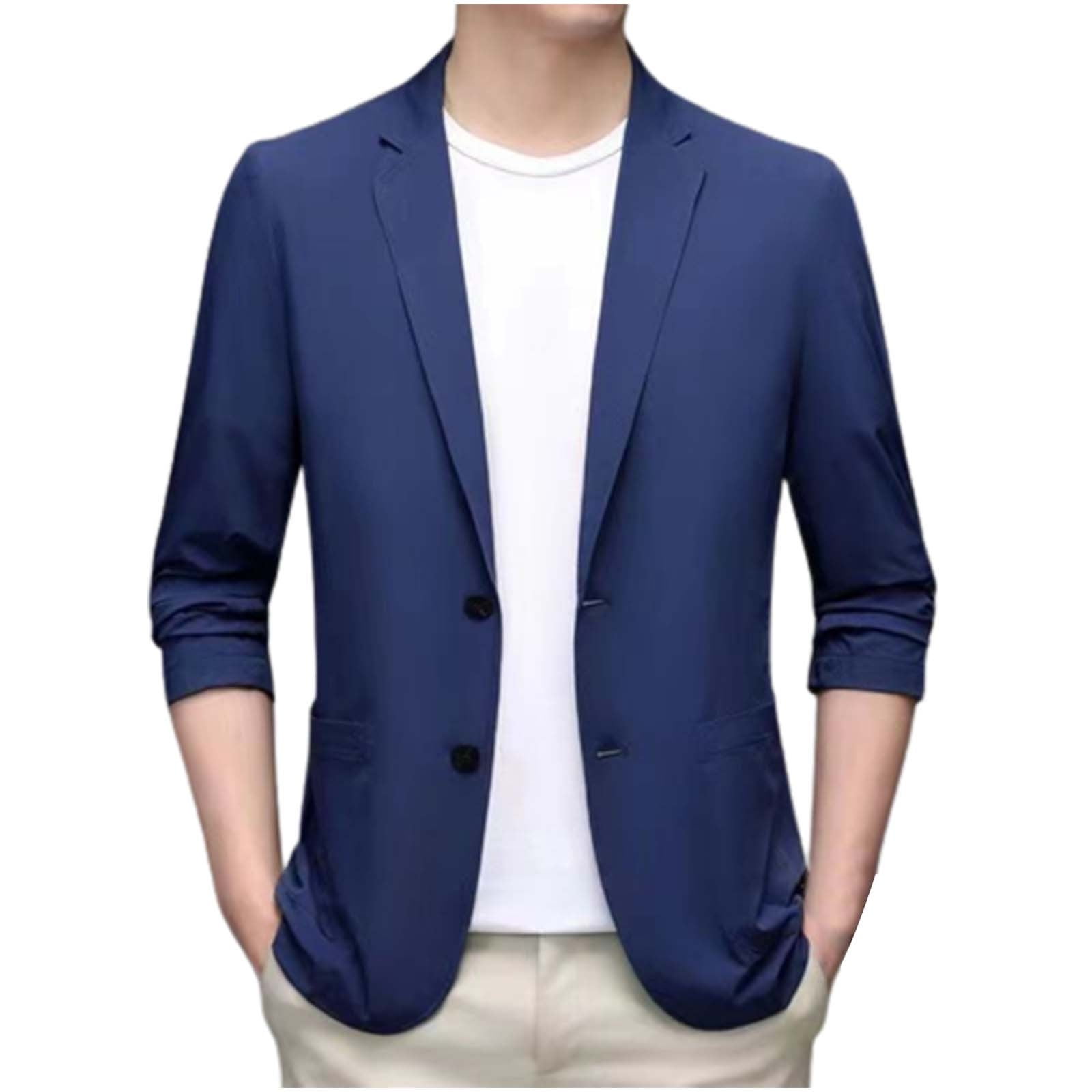 Dyfzdhu Blazers for Men Business Casual Spring Summer Long Sleeve Suit