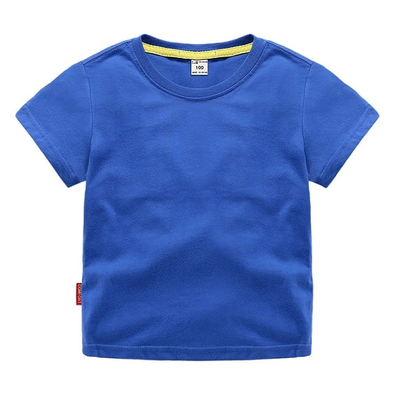 Dyfzdhu Boys Girls Crewneck T Shirt Organic Cotton Soft Short Sleeve Tops Toddler Children 9M-10Y