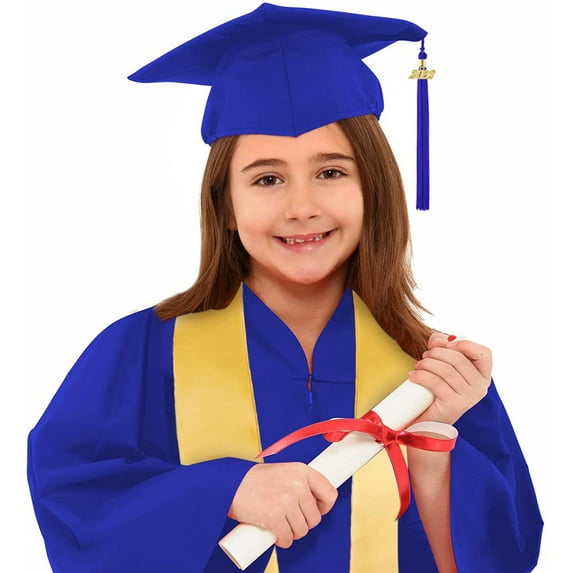 Dyfzdhu Boys Girls Preschool Kindergarten Unisex Graduation Gown Cap Set With 2024 Tassel And Graduation Sash For Child