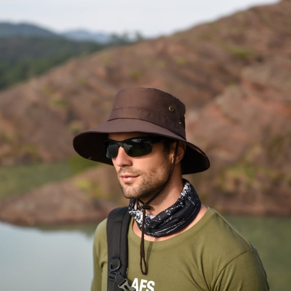 Dyfzdhu Bucket Hats Summer Outdoor Sun Hat Protection Bucket Boonie Cap Solid Adjustable Fishing Hat