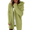 thumbnail image 1 of Dyfzdhu Cardigan Sweaters for Women Hooded Long Sleeve Casual Loose Batwing Sleeve Knit Sweater Coat Green, 1 of 4