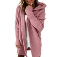 thumbnail image 1 of Dyfzdhu Cardigan Sweaters for Women Hooded Long Sleeve Casual Loose Batwing Sleeve Knit Sweater Coat Pink, 1 of 4