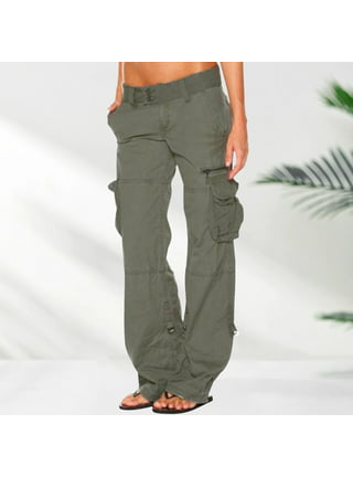 NEGJ Womens Cargo Pants With Pockets Outdoor Casual Ripstop Camo Military  Construction Work Pants