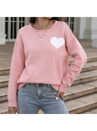 Cute Long Sleeve Pink Sweater Under $10