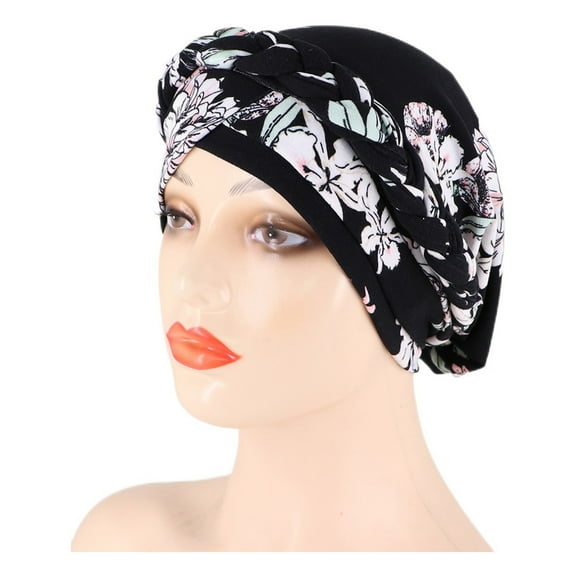 Dyfzdhu Chemo Cancer Head Hat Cap Ethnic Bohemian Pre-Tied Twisted Braid Hair Cover Wrap Turban Headwear