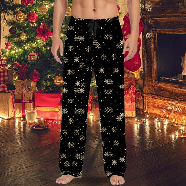 Dyfzdhu Christmas Pajama Pants for Men Big and Tall Mens Casual with Drawstring Pockets Gift Sleepwear Lounge Pants Walmart
