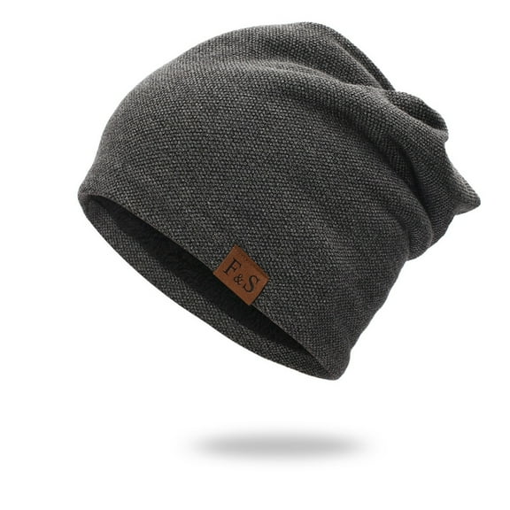Dyfzdhu Confinement Hat All-Match Hedging Cap Plus Velvet Warm Cold Knitted Pile Gray