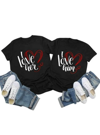 RQYYD Matching Outfits for Couples Gifts for Him and Her Pizza and Slice  Couple Shirts Short Sleeve Crewneck Valentine's Day Tees Shirt