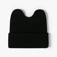 thumbnail image 1 of Dyfzdhu Cute Rabbit Ears Woolen Hat Solid Warm Outdoor Knitted for Women Girls Black, 1 of 3