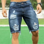 Dyfzdhu Denim Shorts for Men Plus Size Summer Bermuda Shorts Casual Low Rise Cargo jean Shorts With Pocket