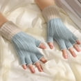 thumbnail image 1 of Dyfzdhu Fall Winter Knitted Woolen Mens Womens Half Finger Warm Gloves Solid Color Leaky Finger Gloves, 1 of 3