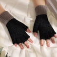 thumbnail image 1 of Dyfzdhu Fall Winter Knitted Woolen Mens Womens Half Finger Warm Gloves Solid Color Leaky Finger Gloves, 1 of 3