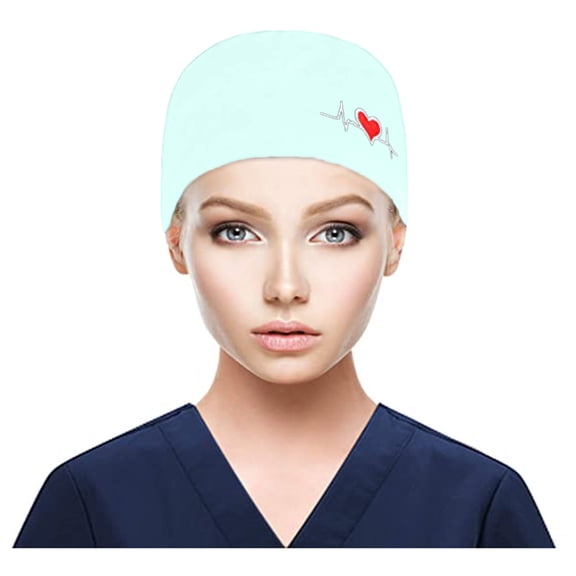 Dyfzdhu Fashion Baseball Cap Scrub Cap With Buttons Bouffant print Hat With Sweatband Hats For Women