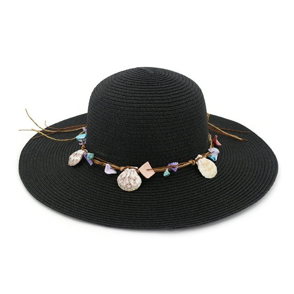 Dyfzdhu Fashion Lady Foldable Casual Cap Wide Sun Straw Beach Hat For Women