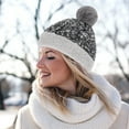 thumbnail image 1 of Dyfzdhu Fashion Women Casual Winter Warm Knit Ski Beanie Ball Hat Crochet Cap Gray, 1 of 3