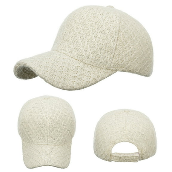 Dyfzdhu Fashion Women Men Sport Solid Color Keep Warm Knitting Beach Baseball Cap Hip Hop Hat Sun Beige