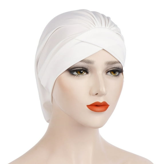 Dyfzdhu Fashion Women Solid India Hat Ruffle Cancer Chemo Beanie Turban Wrap Cap
